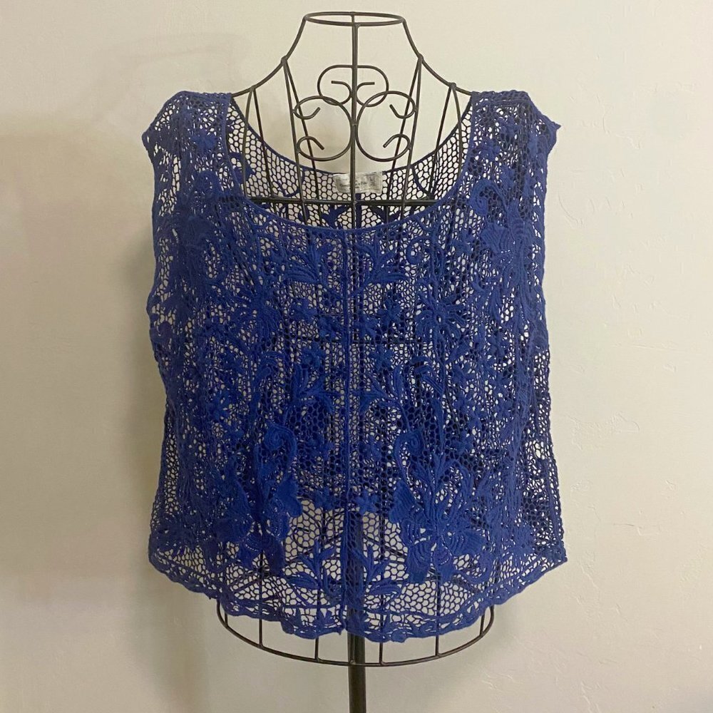 Abercrombie - Blue lace Crop top - Picture 1 of 6